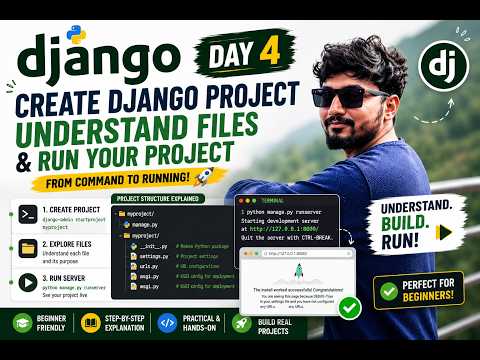 Django Day 4 — Create Django Project, Understand Files & Run Server | pythonkashi