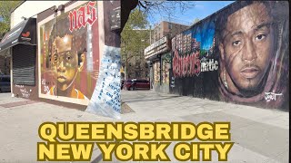 Life in Queensbridge Housing Projects. Nas Mural. New York City Walking Tour 4K