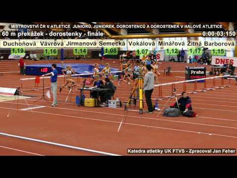 MČR v hale 14.2.2015 - 60 m překážek - finále - DOROSTENKY
