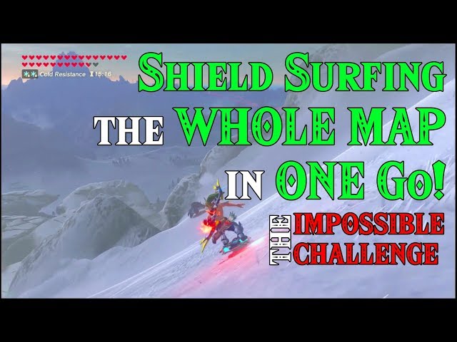 Shield Surfing the WHOLE MAP in ONE Go! Doing the IMPOSSIBLE CHALLENGE in Zelda Breath of the Wild