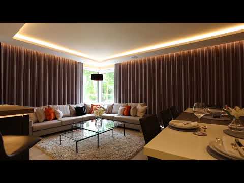 Silent Gliss 5600 motorised track with blackout wave curtains