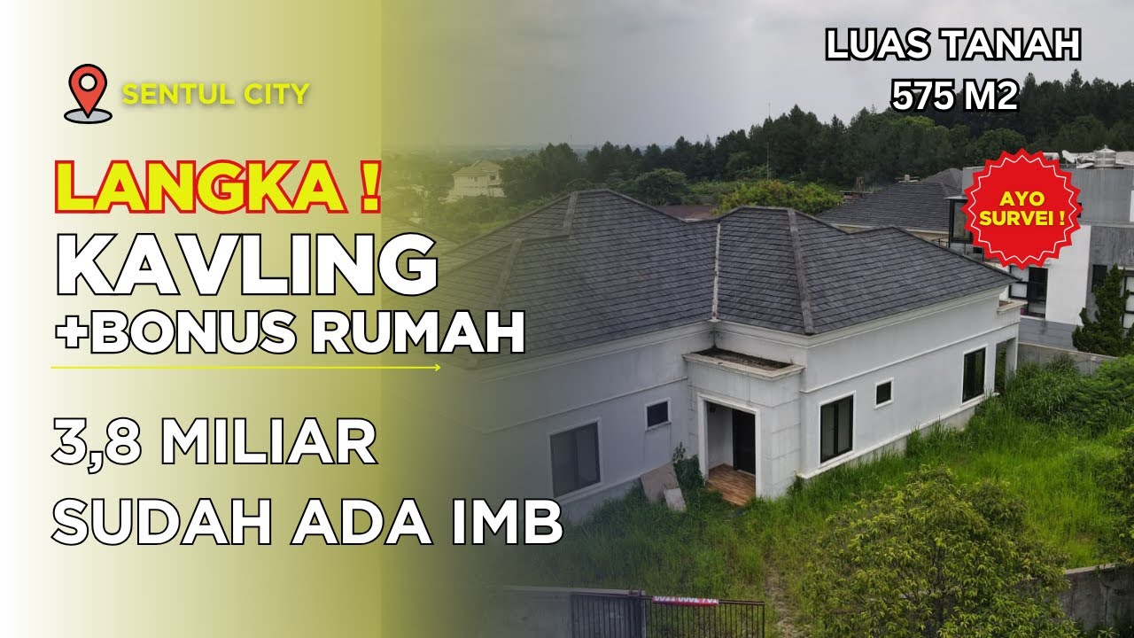 Kavling Premium Bonus Rumah Sentul City, 6,6 Jt/M² Depan Taman