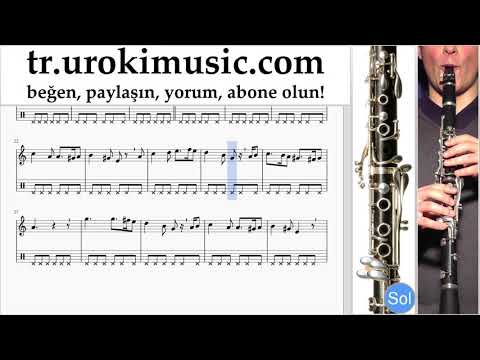 Klarnet dersleri Greensleeves Notalar Eğitim Bölüm#2 um-b723
