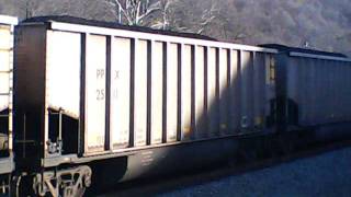 preview picture of video 'NS Freight Train on the Mon Line, California, Pa. Jan 7, 2012'