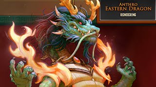 Anthro Eastern Dragon Rendering
