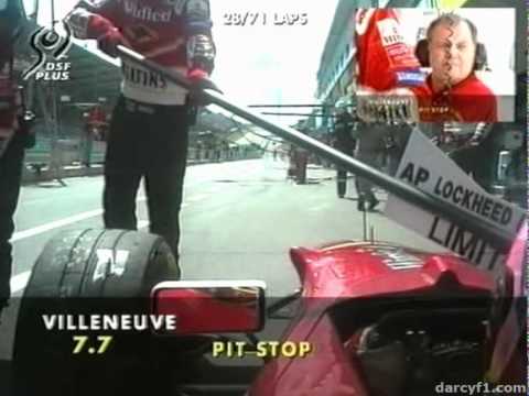 Jacques Villeneuve goes to pits onobard in 1998 A1-Ring GP