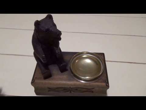 JaWo Antique music box Black forrest bear