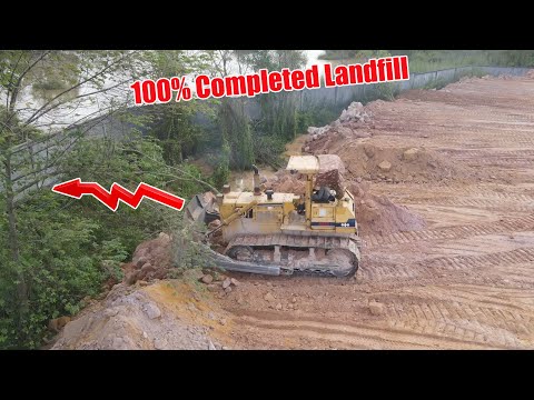 Part.131| One More Corner Completed 100% By Dozers And Dump Trucks Dumping And Pushing Stone Mixed