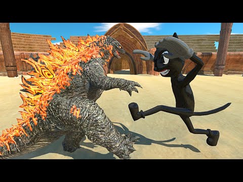 GODZILLA 2021 vs CARTOON CAT - Animal Revolt Battle Simulator