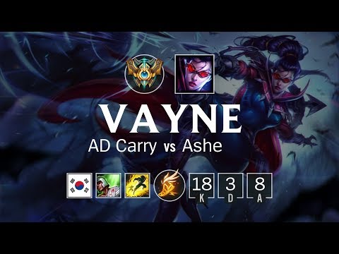 Vayne AD Carry vs Ashe - KR Challenger Patch 8.4