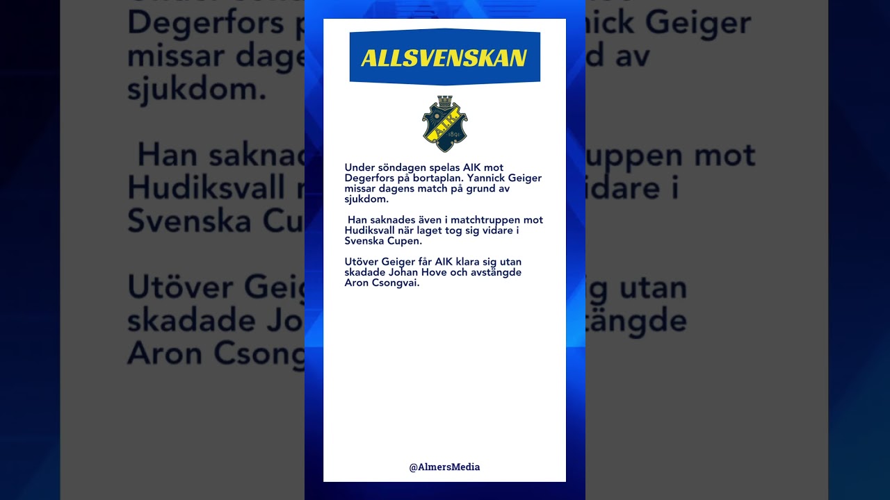 #Fotboll #Allsvenskan #AIK
