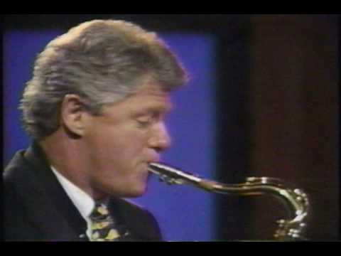 American President - Bill Clinton Play Saxophone  - 1992