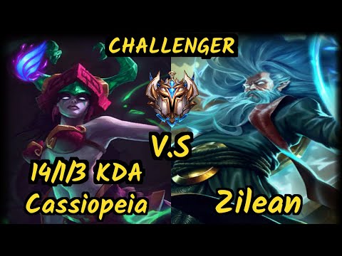TSM Ablazeolive (CASSIOPEIA) vs ZILEAN - 14/1/3 KDA MID CHALLENGER GAMEPLAY - NA