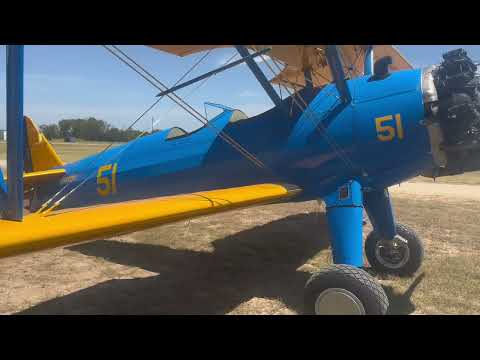 PT-17 Stearman Biplane Walkaround | Cowboy’s Vintage Wings | Zuehl Airport, Marion Texas