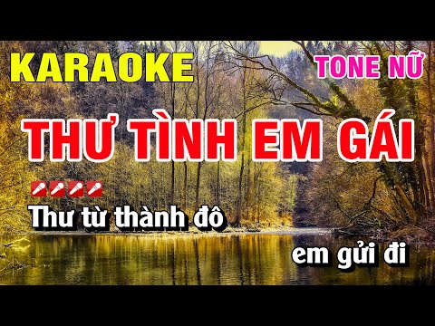 Karaoke Thư Tình Em Gái Tone Nữ Nhạc Sống | Nguyễn Linh