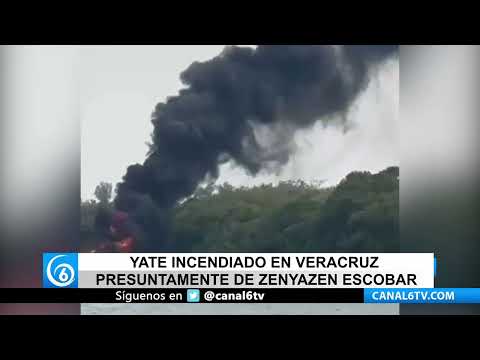 Video: Yate incendiado en Veracruz presuntamente de Zenyazen Escobar