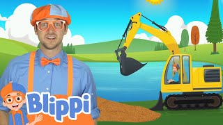 Blippi Visits a Construction Site | Blippi - Moonbug Kids - Learning Corner