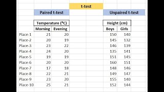 How to perform t-test in Excel