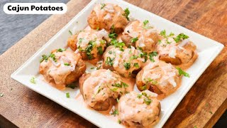 Barbeque Nation Style Cajun Potatoes Recipe | Cajun Potatoes with Cheesy Sauce ~ The Terrace Kitchen