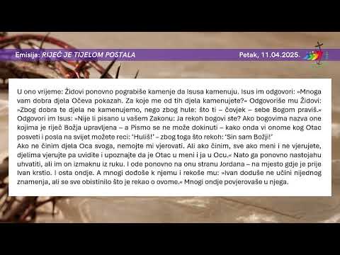 V. korizmeni tjedan – petak (Iv 10,31-42)