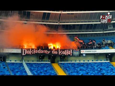 "DOKŁADAMY DO KOTŁA" - Polonia Warszawa na Stadionie Śląskim podczas meczu z Ruchem (21.02.2026)