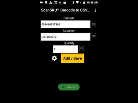 Barcode to CSV Spreadsheet