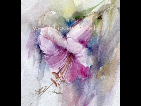 Watercolor/Aquarela - Demo - Wild Purple Flower
