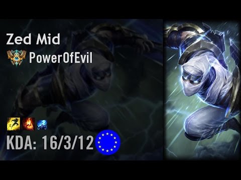 Zed Mid vs Taliyah - PowerOfEvil - EUW Challenger Patch 6.11