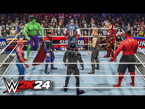 I Put All Avengers in Battle Royale Match - WWE 2K24