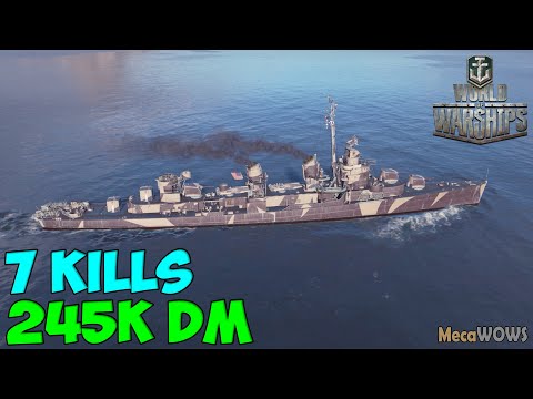 World of WarShips | Fletcher | 7 KILLS | 245K Damage - Replay Gameplay 4K 60 fps