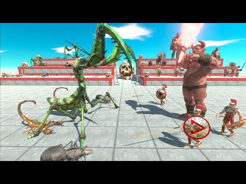 Giant Mantis Army vs Ancient Army on Tournament in Animal Revolt Battle Simulator