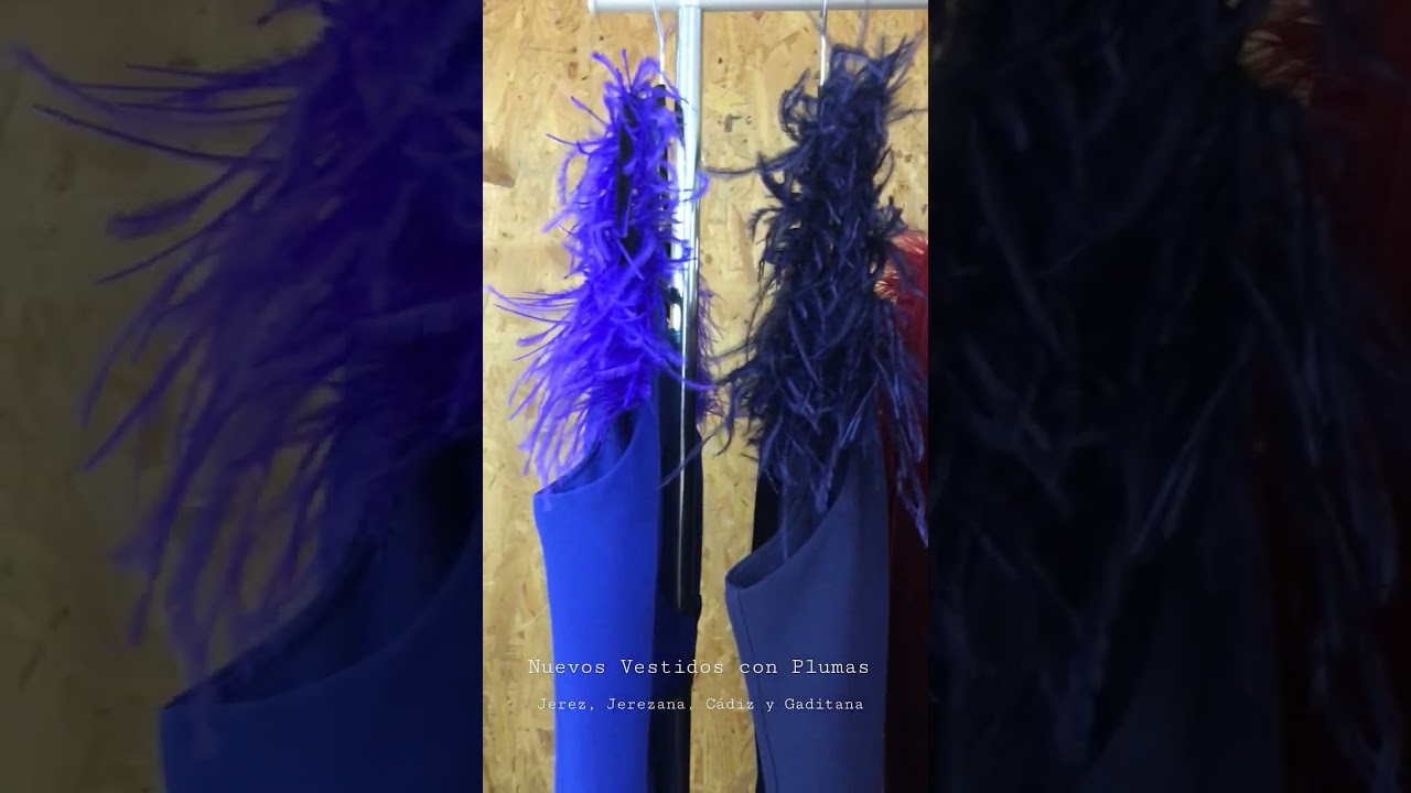 Vestidos de fiesta con plumas en los hombros