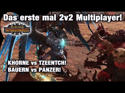 DAS ERSTE 2vs2 Multiplayer-Match! KHORNE vs TZEENTCH + Cathay - Total War: Warhammer 3