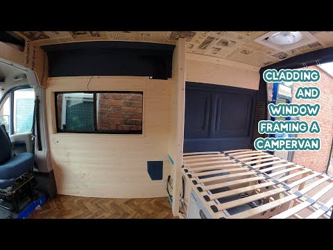 CLADDING and WINDOW FRAMING in a Campervan - DIY Budget Campervan Conversion
