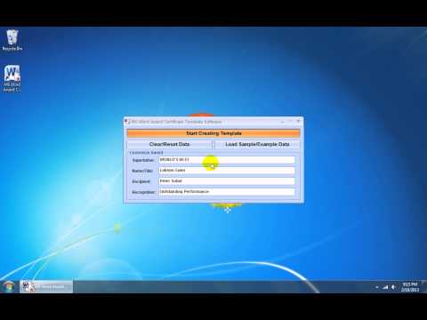 MS Word Award Certificate Template Software