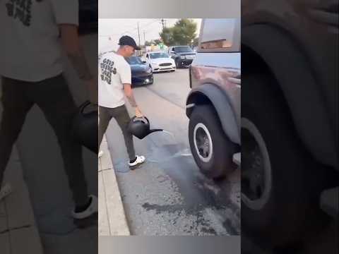 This boy stopped a moving car .#shorts