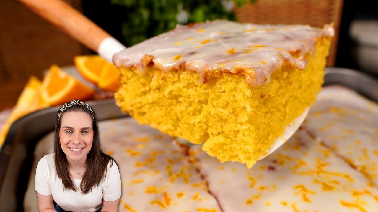 Bolo de laranja com casca muito fofinho, no liquidificador! Com casquinha crocante