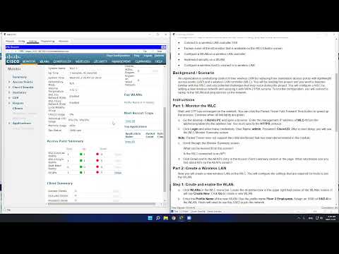 Lab 13.2.7 - Packet Tracer – Configure a Basic WLAN on the WLC