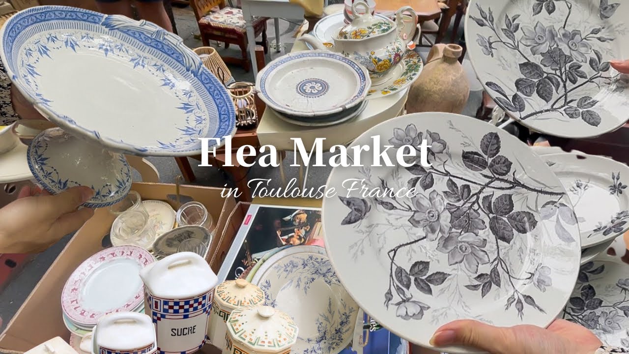 2つの蚤の市を巡る🍃段ボールの中からお宝たくさん！美しいアンティーク食器｜買付け /Flea Market /骨董品 / ブロカント