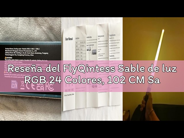 Vídeo relacionado con FlyQintess Sable de luz RGB 24 Colores, 102 CM Sable láser con USB Recargable Cara Mango de Metal Vibrante, Espada con Sonido FX para Navidad Halloween Regalos (Kreuz 1pc)