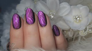 Pocket lifting of nail product, gel rebalance and cat eye texture nails. Nail lifting how to file