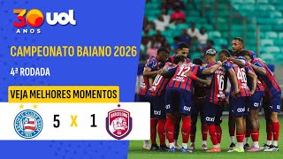 BAHIA GOLEIA BARCELONA E ABRE CINCO PONTOS DE VANTAGEM NA LIDERANÇA DO BAIANO; MELHORES MOMENTOS
