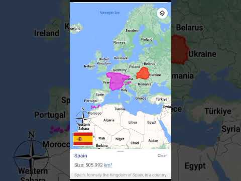Belarus Vs Spain land area size comparison #shorts #mapping #geography #comparison #map