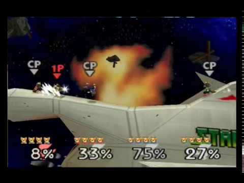 Nintendo All-Star Dairantou Smash Brothers: Fox (4 way battle)