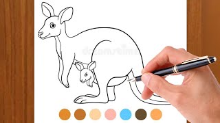 Kangaroo Drawing easy || how to draw a kangaroo step by step