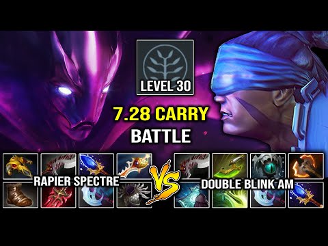 [Spectre] Vs [Anti-Mage] Double Swift Blink 1.2K GPM AM Vs Level 30 Late Game Rapier Spec DotA 2