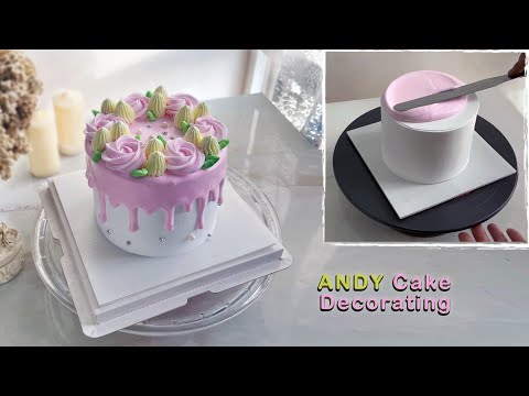 How to make Drip Cake Whipping Cream Decorating | Dekorasi Kue Ulang Tahun | 鮮奶油淋面蛋糕教程 |