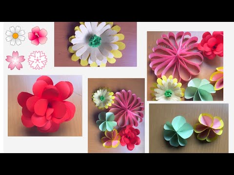 4 Paper Flower Making Ideas || Paper Flowers || #30