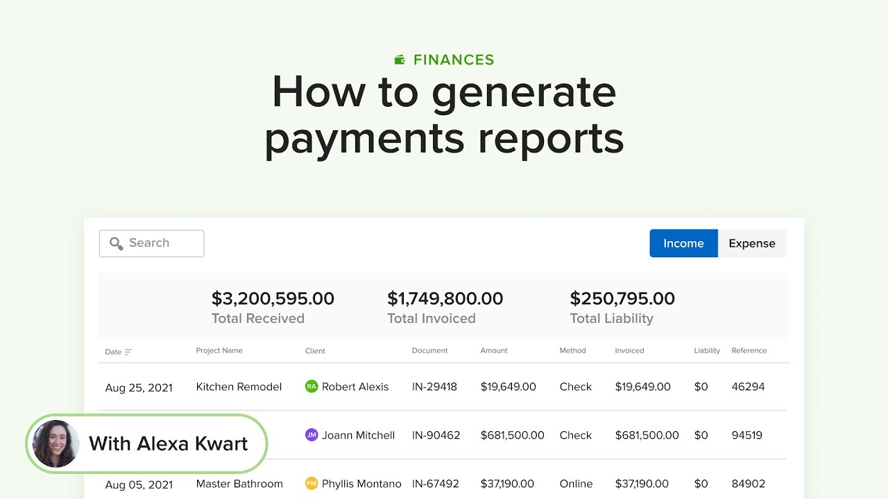 How to Generate Payments Reports Houzz