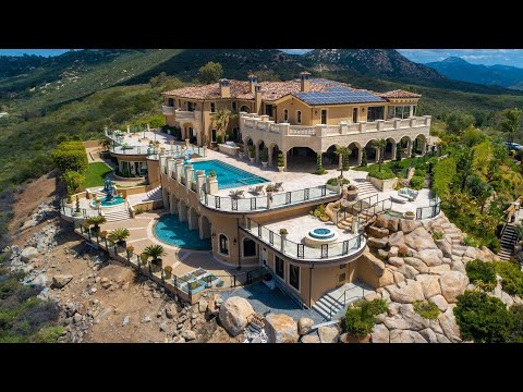 $9,995,000! Palatial mountaintop estate in El Cajon, California offers a unique and stunning view